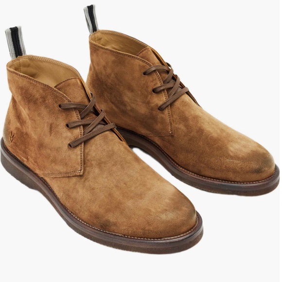 New without box; John Varvatos Men's Brown Suede Chukka Boots - Picture 2 of 10